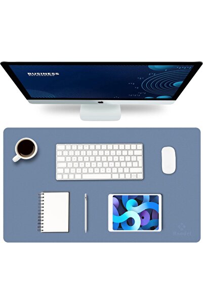 OEM KNODEL desk protection mousepad, PU leather, non-slip, non-deforming, durable, 90x43 cm, blue