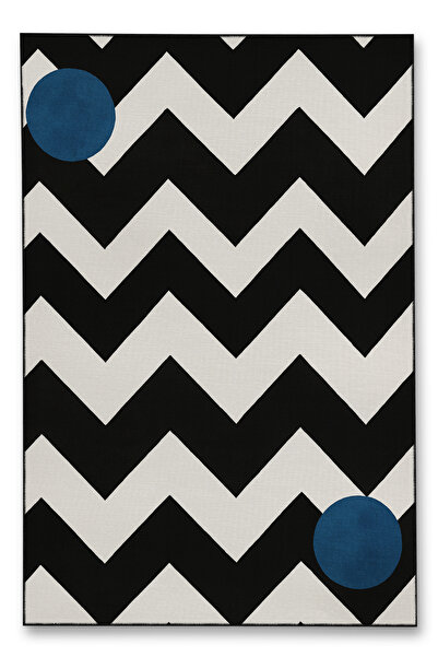 Rugs Modern Halı MOSSO Μπλε Μωβ Αποχρώσεις Έθνικ Λουλούδια με Σχέδιο Υφαντή Β...