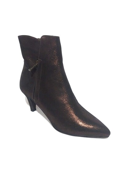 Mira Deri HAKİKİ DERİ KAHVERENGİ SİMLİ 7 CM İNCE TOPUK SİVRİ BURUN KADIN BOT ...