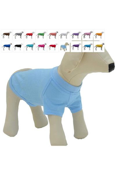 OEM Haină Lovelonglong pentru câini, mărimea XXL+, pentru câini de talie medie, simplă, bumbac, albastru deschis