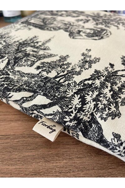 Fiorbag Handmade Toile De Jouy Patterned Tablet Bag 13-Inch Casual Strapless Women's Handbag