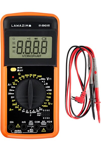 Lawazim Digital Multimeter - Auto-Ranging AC/DC Voltage & Current Tester with LCD & Silicone Case