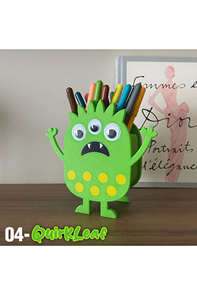 HasFar Tech حامل أقلام QuirkLeaf Green Monster - منظم سطح المكتب