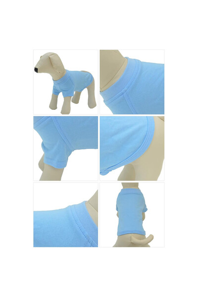 OEM Haină Lovelonglong pentru câini, mărimea XXL+, pentru câini de talie medie, simplă, bumbac, albastru deschis