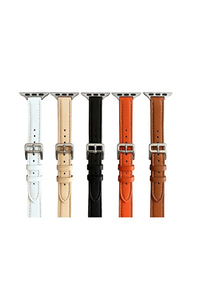 Alstrap Apple Watch 11-10(46mm) 9-8-7(45mm) 6 5 4 Se(44mm)Compatible Slim Thin Pu Leather Band Strap