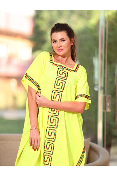 AFandina Butterfly jalabiya with elegant colorful embroidery, free size er-0110