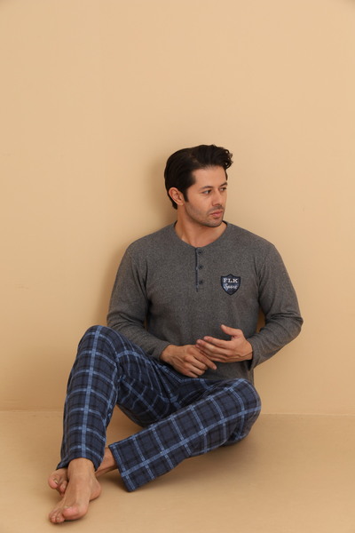 Wordex Flkn 7015 Interlock Winter Plaid Pajama Men's Pajama Set