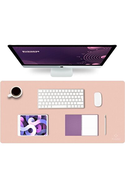 OEM KNODEL desk protection mousepad, PU leather, non-slip, non-deforming, durable, 80x40 cm, pink