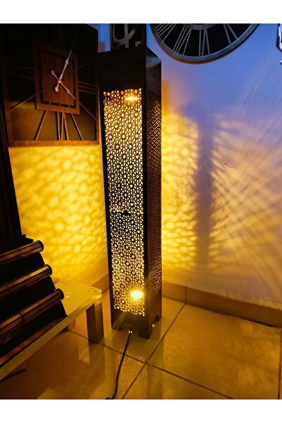 öyküdekor Ahşap Mdf Gece Aydınlatması Gece Lambası Led Lambalı Lambader 100cm