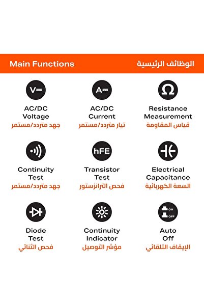 Lawazim Digital Multimeter - Auto-Ranging AC/DC Voltage & Current Tester with LCD & Silicone Case
