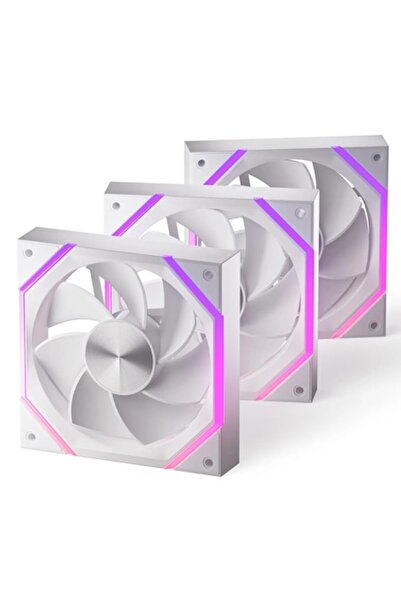 Asiahorse Set de 3 ventilatoare PC Nyota-A12-R, RGB, 120 mm, 2000 RPM, HDB, Alb