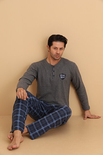 Wordex Flkn 7015 Interlock Winter Plaid Pajama Men's Pajama Set