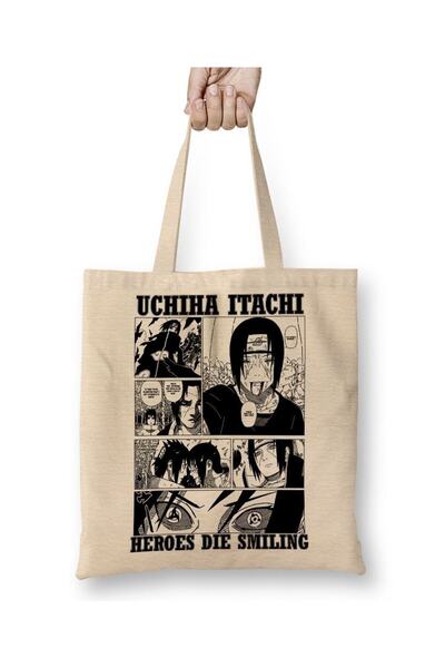 Toyaso Наруто Учіха Ітачі Біла тканинна сумка з довгими ручками Сумка для покупок Сумка для пляжу
