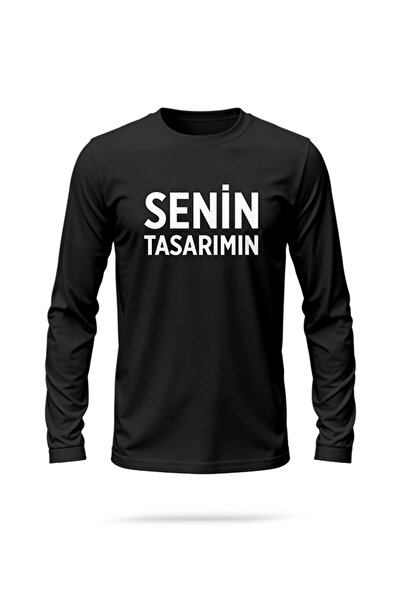 SAWK Kişiye Özel Baskılı Uzun Kollu T-shirt (Kendin Tasarla) Yazılı Fotoğraflı Tasarımlı