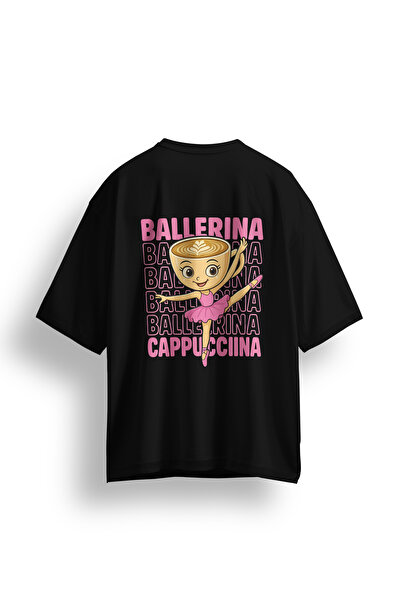 Koi Art Design باليرينا كابوتشينا / قصة فضفاضة تي شيرت للجنسين / 95% قطن عالي...