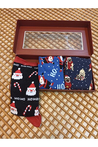 Rocks For New Year Patterned 3-Piece Boxed Women's Socks