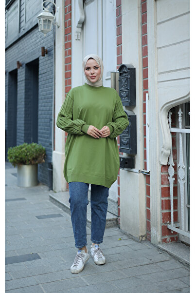 NEW DAĞ Balloon Sleeve Glitter Oversized Tunic
