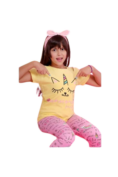 Generic Girls' short-sleeved cotton pajamas - PJ 416