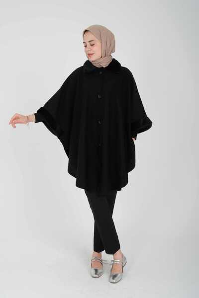 ipekton studio Kadın Çelik Örme Yarasa Kol Standart Beden Panço