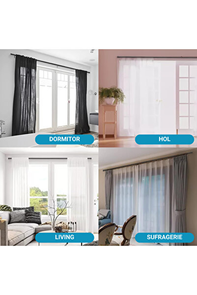 Whimlets Expandable Metal Curtain Rod with Rings, 76 cm, Diameter 2.5 cm