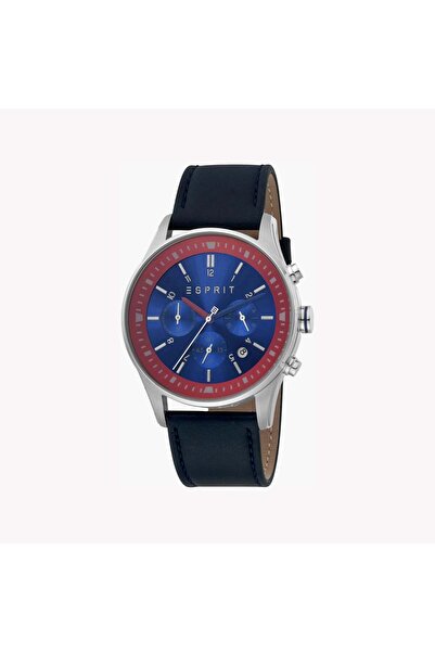 Esprit Men's Blue Leather Watch, Blue Dial | ES1G209L0025