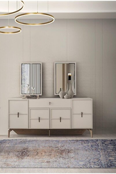 Erezogulları Mobilya Ay Işığı Çekmeceli Dolaplı Aynasız Büfe Konsol 180x47x82cm