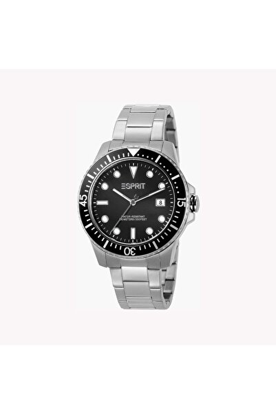 Esprit Men's Silver Stainless Steel Watch, Black Dial | Es1g051m0015