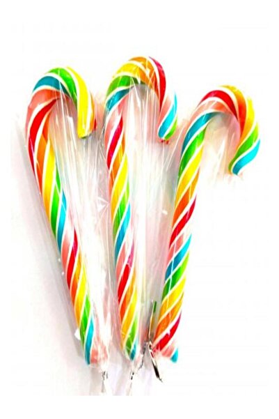 ŞEKERCİYAŞAR Gökkuşağı Renkli Yılbaşı Özel Baston Şeker 50 adet