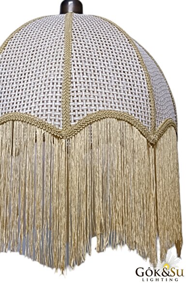 Göksu Lighting Retro Vintage Rattan Püsküllü Sarkıt Avize - Salon Oturma Odası