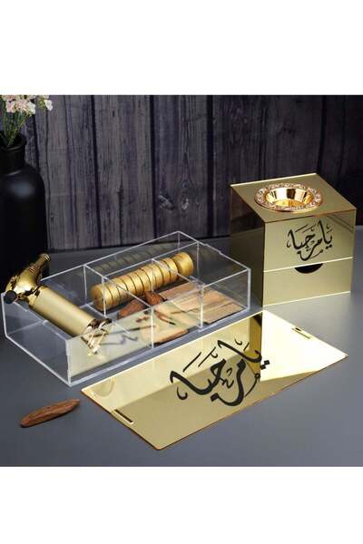 Story of candle مبخرة مع صندوق لحفظ البخور وللتخزين ,بعبارة "يا مرحبا" مع عود...