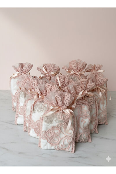 ARSEM EV TEKSTİL 12-Piece Lace Pocketed Towel Set Promise Engagement Wedding Car Towel Gift Towel Hand Towel Kitchen Towel 30X50 cm