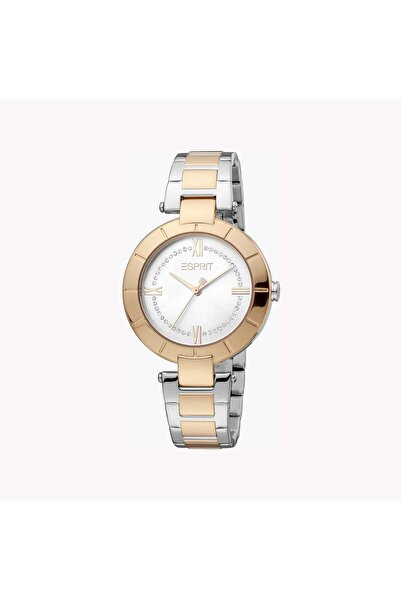 Esprit Women's Silver & Rose Gold Watch, Silver Dial | Es1l081m0015