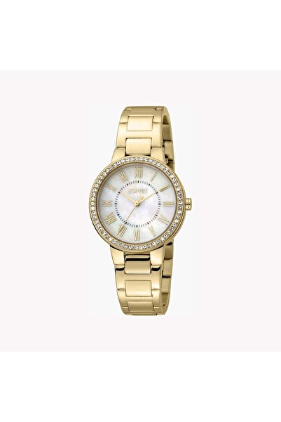Esprit Women's Gold Stainless Steel Watch, White Dial | Es1l042m0025