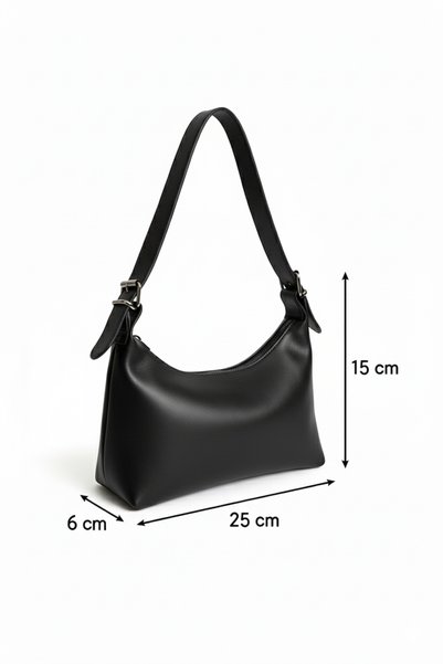FREE MARKA Black Women's Shoulder and Hand Bag Small Size