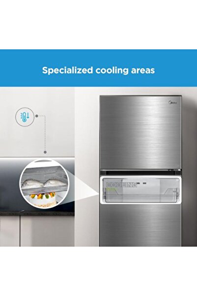 Midea 495L Gross And 338L Net Double Door Refrigerator Multi-Air Flow Technology| Smart Cooling