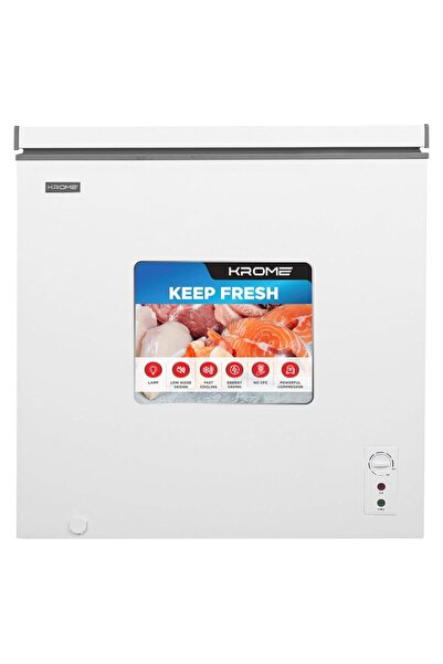 Krome Chest Freezer| 200L Capacity| Single Door| White Finish