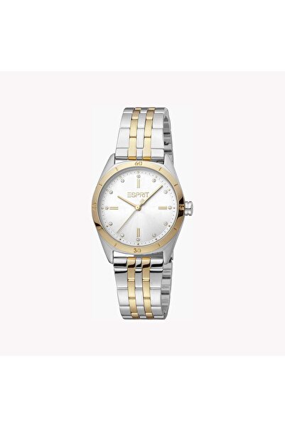 Esprit Women's Silver & Gold Stainless Steel Watch, Silver Dial | Es1l255m0055