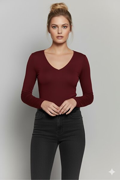 Sienza Women's V-Neck Snap Bodysuit