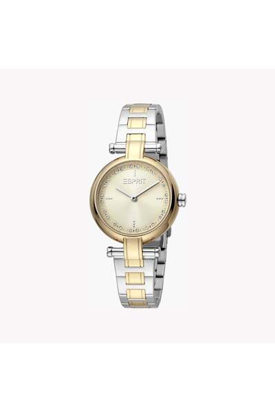 Esprit Women's Silver & Gold Stainless Steel Watch, Champagne Dial | Es1l120m0035