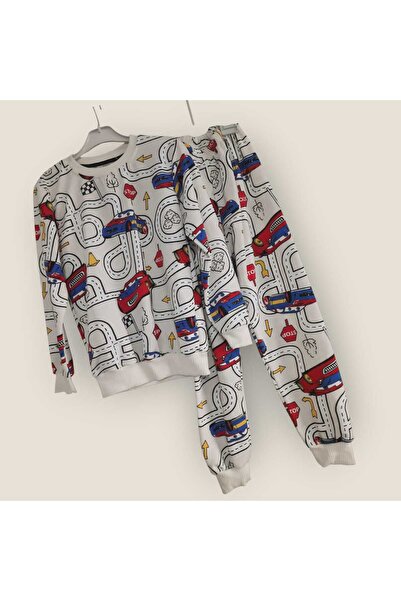 EYNA SHOPPİNG RENKLİ ARABALI,YARIŞ PİSTLİ İKİ İPLİK 2'Lİ TAKIM