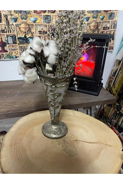 BZ STELLA RETRO ANTİK VAZO-GÜMÜŞ DETAYLI