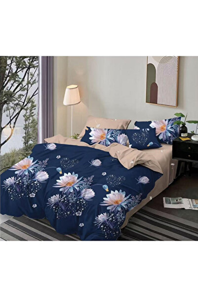 Sky Home Double bed linen, reversible design, 6-piece set in thick finet (cod...