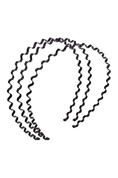 Generic عصابة رأس معدنية بتصميم مموج من AEXGE، قطعة واحدة باللون الأسود