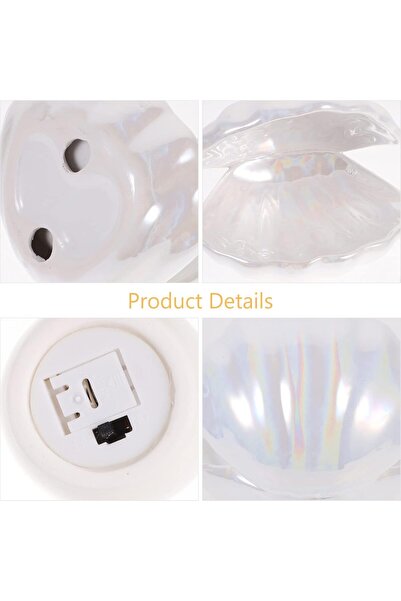 OEM BESPORTBLE LED table lamp, pearl shape with shell, ceramic, white color