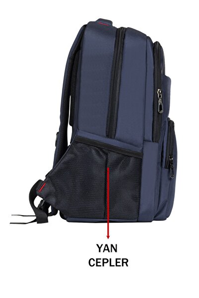 Necati Çanta Dada 13 Daily School Backpack Orthopedic 15.6 Inch with USB Port Navy Blue