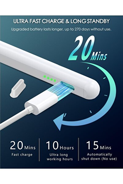 ABK POINT ABKPOINT Universal Digital Stylus Pencil – Rechargeable Active Pen, Compatible with iPhone/iPad/An