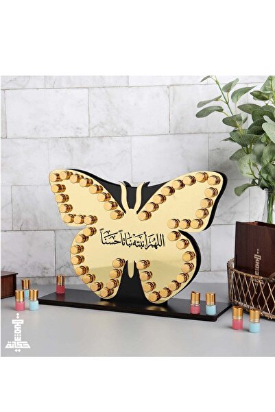 Story of candle استاند 50 حبة مسك فاخر (شكل فراشة) محفور عليها عبارة اللهم ان...