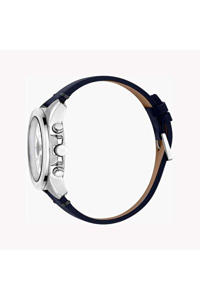 Esprit Men's Blue Leather Watch, Silver Dial | Es1g200m0025
