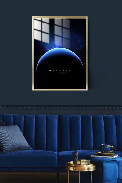 Neptün Gezegen Çerçeveli Metal Poster Tablo