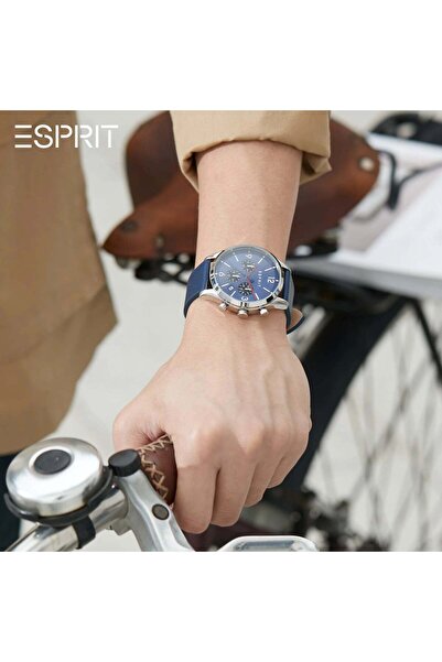 Esprit Men's Blue Leather Watch, Blue Dial | Es1g262m0085